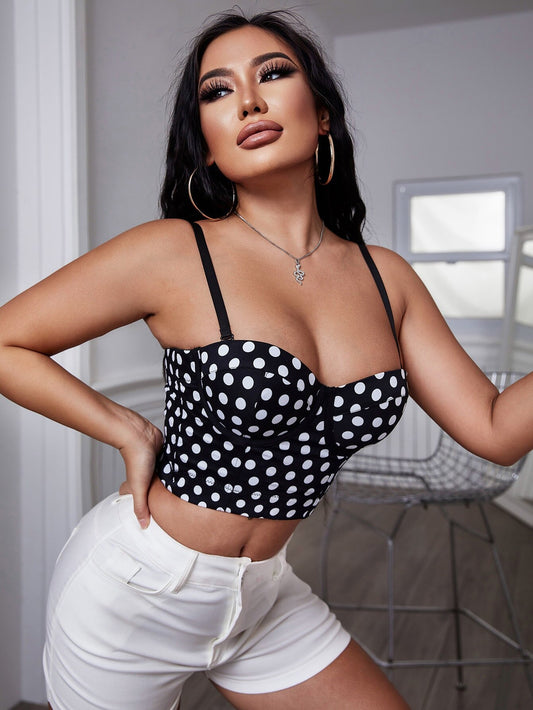 Back Fasten Buckle Bustier Crop Corset Cami Top